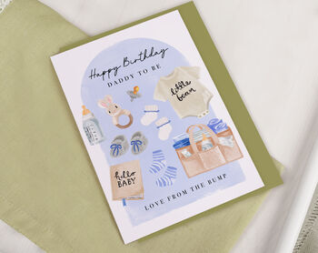 Blue From Baby Bump Birthday Card For Daddy To Be, 2 of 3