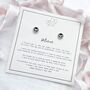 Sterling Silver Heart Stud Earrings With ‘Mum’ Poem Gift Card – Meaningful Mother’s Day Gift, thumbnail 2 of 10