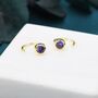 Amethyst Purple 4mm Cz Huggie Hoop Earrings, thumbnail 2 of 12