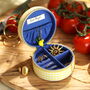 Yellow Gingham La Dolce Vita Tomato Round Travel Jewellery Case, thumbnail 3 of 6