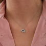 Blue Eye Eyelash Sterling Silver Pendant Necklace, thumbnail 1 of 9