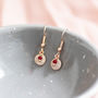 Pave Disc Birthstone Earrings, thumbnail 3 of 11