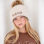 Personalised Embroidered Faux Fur Pompom Bobble Hat, thumbnail 1 of 4
