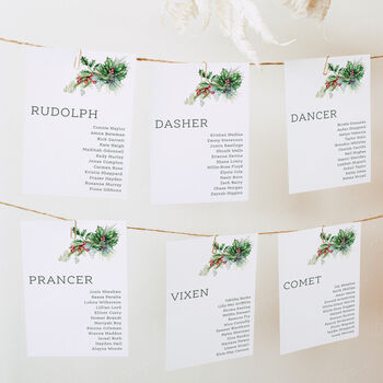 Christmas Wedding Table Plan Cards, 5 of 7