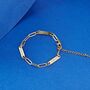 Gold Engraved Paperclip Bracelet, thumbnail 4 of 8