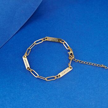 Gold Engraved Paperclip Bracelet, 4 of 8