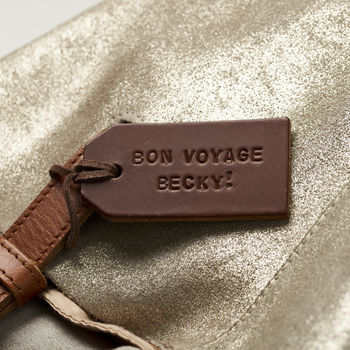 Personalised Handstamped Leather Luggage Tag, 4 of 8