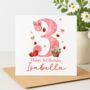 Personalised Strawberry Birthday Card, Age One To Five Girl Birthday Card, thumbnail 3 of 5