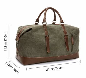Premium Canvas Holdall With Shoulder Strap, 4 of 7