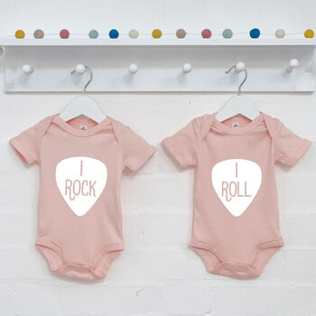 I Rock And I Roll Twin Babygrows, 3 of 5