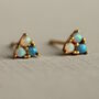 Turquoise Trio Opal Stud Earrings, thumbnail 1 of 5