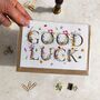 Wildflower Letters Good Luck Card, thumbnail 2 of 3