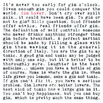 Gin Quotes Gift Print, 3 of 7