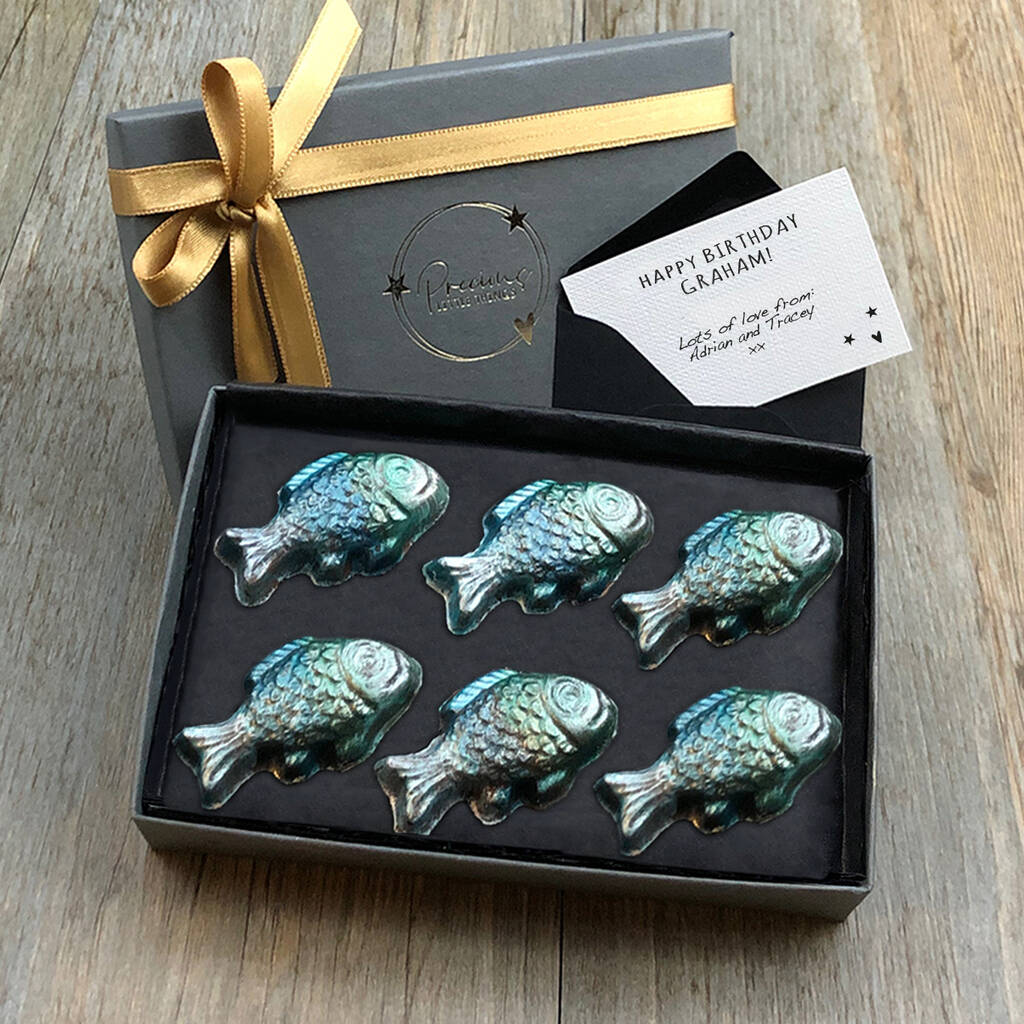 Fishes Personalised Belgian Chocolate Letterbox, 1 of 4