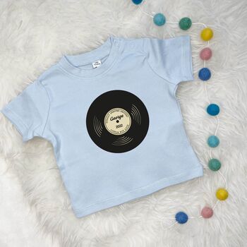 'Totally Awesome Records' Personalised Baby T Shirt, 3 of 5
