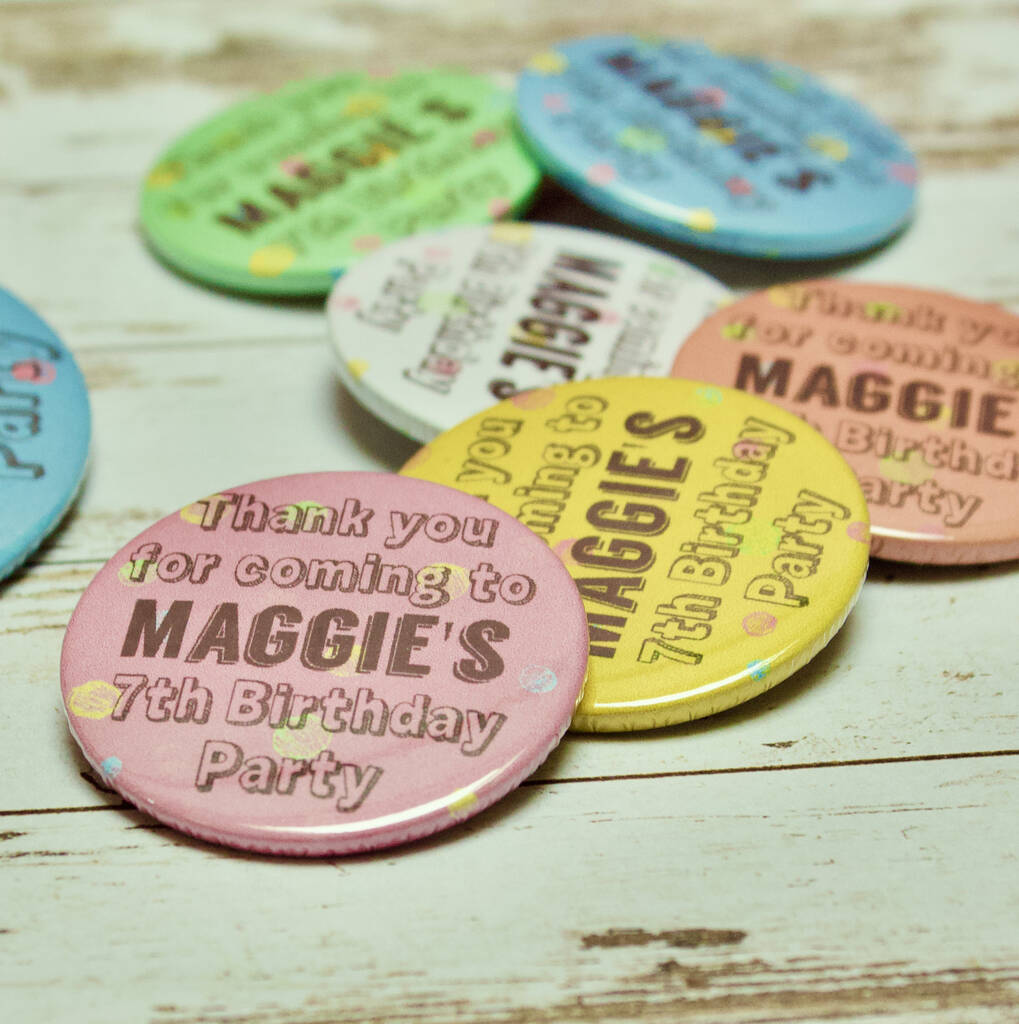 Personalised Children's Party Badge By bedcrumb
