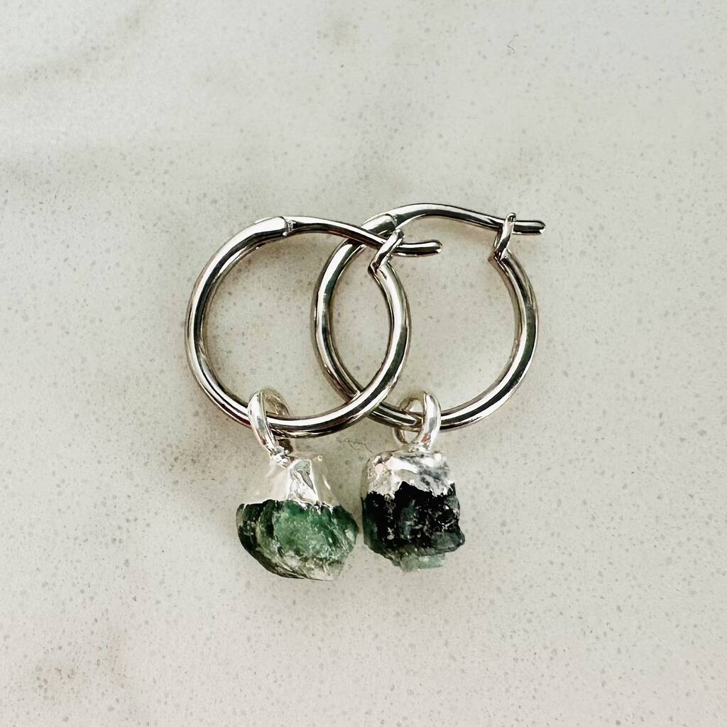 May Birthstone Earrings, Emerald, Silver Plated By Lapis London ...