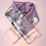 Lilac Floral Print Silky Scarf, thumbnail 1 of 4