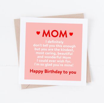 Birthday Card For Wonderful Mum, Mam Or Mom, 3 of 3