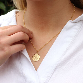 Personalised 18ct Gold Plated St Christopher Necklace, 2 of 5