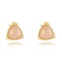 Peach Moonstone Stud Earrings, thumbnail 2 of 4
