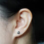 Natural Black Diamond Stud Earrings In 18ct White Gold, thumbnail 2 of 3