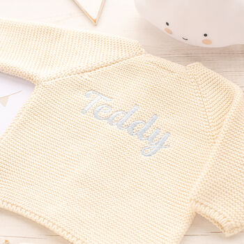 Personalised Baby Boy Cardigan – Name On Back, 3 of 12