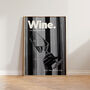 Retro Black And White Wine Kitchen Wall Print, thumbnail 1 of 4