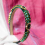 Leaf Diamante Gem Headband In Green, thumbnail 1 of 5