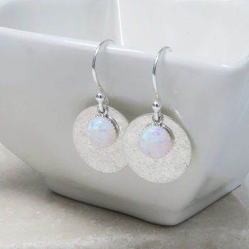 Opal And Silver Earrings 'Luna', 2 of 4