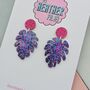 For Plant Lovers Glitter Cheese Leaf Resin Earrings, thumbnail 6 of 8
