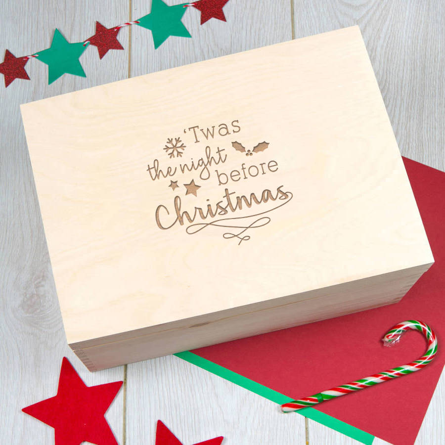 large wooden christmas eve box by dust and things | notonthehighstreet.com