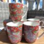 Set Of Six Aspen Mugs In Red Strawberry Thief, thumbnail 6 of 12