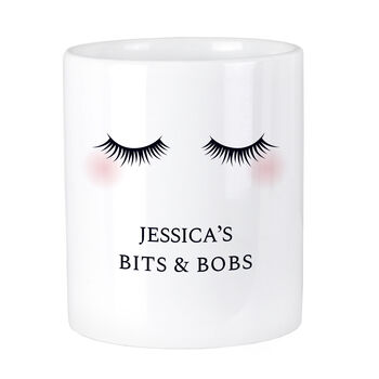 Personalised Eyelashes Ceramic Makeup Brush Pot, 3 of 5