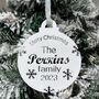Merry Christmas Family Name Bauble With Year, thumbnail 2 of 6