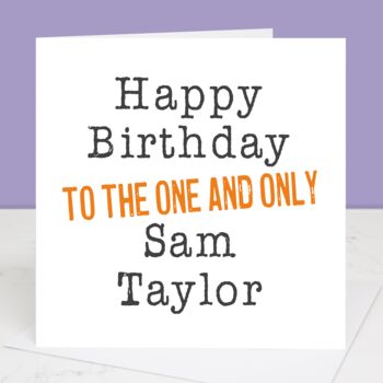 The One And Only Personalised Birthday Card, 4 of 4