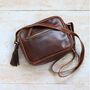 Leather Camera Cross Body Bag, Distressed Brown, thumbnail 2 of 5