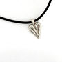 Silver heart pendant on leather, thumbnail 1 of 6