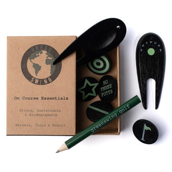 Golf Essentials Box Bamboo Divot Tools And Ball Markers, 3 of 6