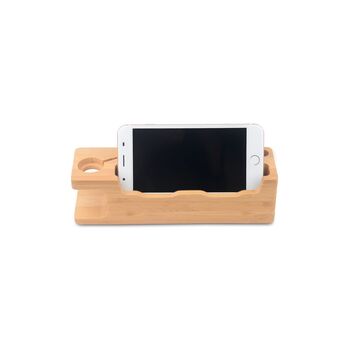 Two In One Bamboo Multifunction Charger Stand Dock, 5 of 10