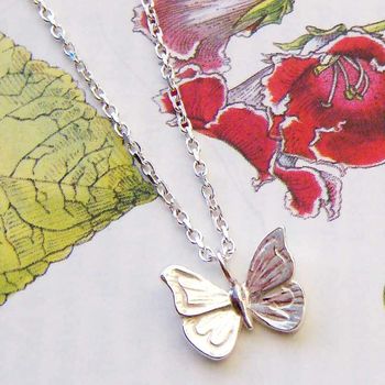 Butterfly Necklace In Sterling Silver, 2 of 12