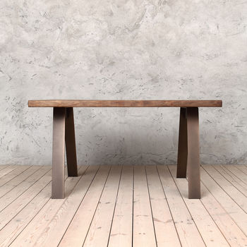 Albert Natural Walnut Dining Table A Shaped Legs, 3 of 7
