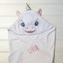 Personalised Unicorn Hooded Towel, thumbnail 3 of 7