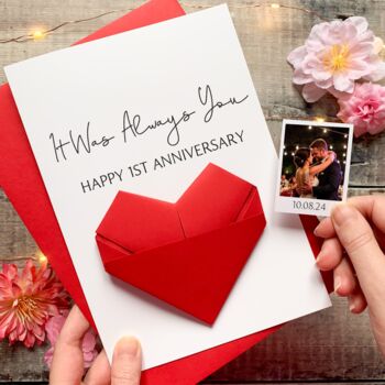 Personalised Origami Anniversary Card – Always You Design For Husband, Wife Or Partner, 2 of 9