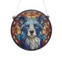 Border Collie Stained Glass Effect Suncatcher, thumbnail 3 of 9