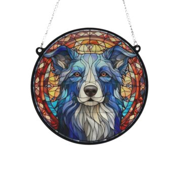 Border Collie Stained Glass Effect Suncatcher, 3 of 9