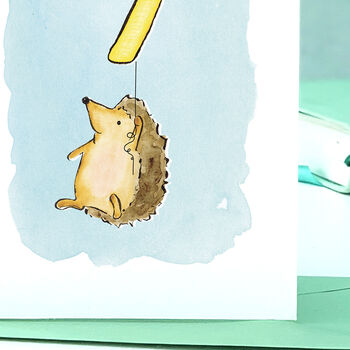 Hedgehog 7th Birthday Card, 2 of 8