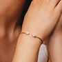 Moonstone Teardrop Adjustable Gold Plated Cuff Bracelet, thumbnail 2 of 10