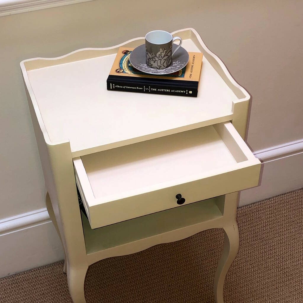 French Cream Bedside Table With Drawer By Victoria Jill