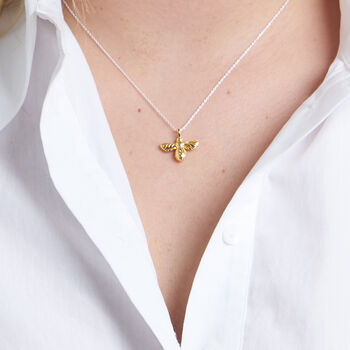 Honey Bee Necklace Gold Plated, 2 of 3